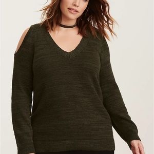 Cold shoulder sweater